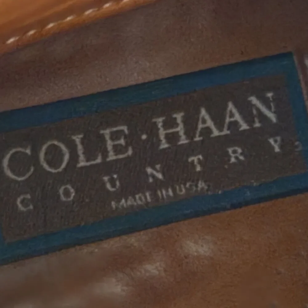 Vintage Cole Haan Country Boots 8.5 M Brown Leather Vibram Lug Sole Hiking